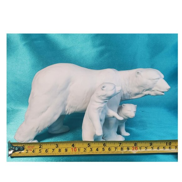 Kaiser Porcelain Polar Bear Family Figurine – Mother & 2 Cubs Vintage W. Germany - Picture 11 of 13